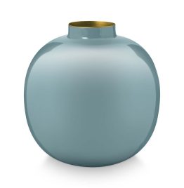 Pip Studio vaso decorativo in metallo azzurro 23cm