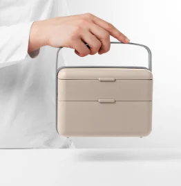 Set Portapranzo Lunchbox Ermetico Colore Tortora con Posate - Bauletto Blim
